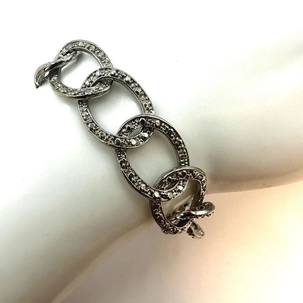 Silver tone link bracelet